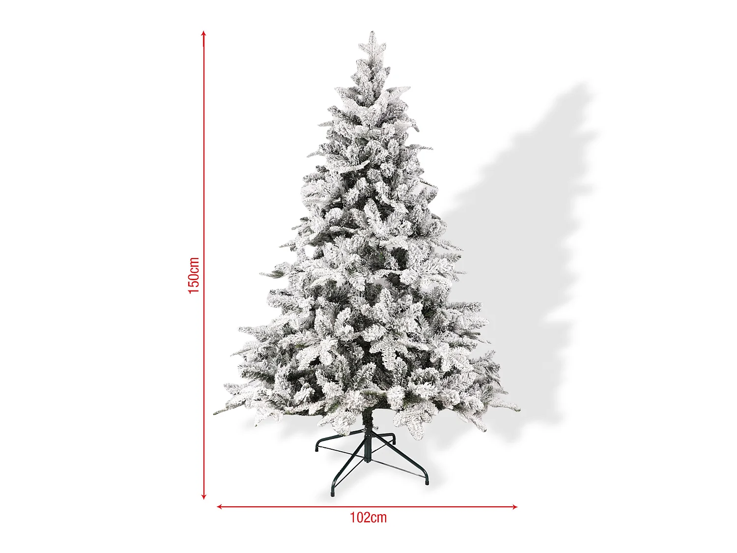 Albero di natale Innevato Abete Artificiale da 150 cm Folto Realistico 809 Rami