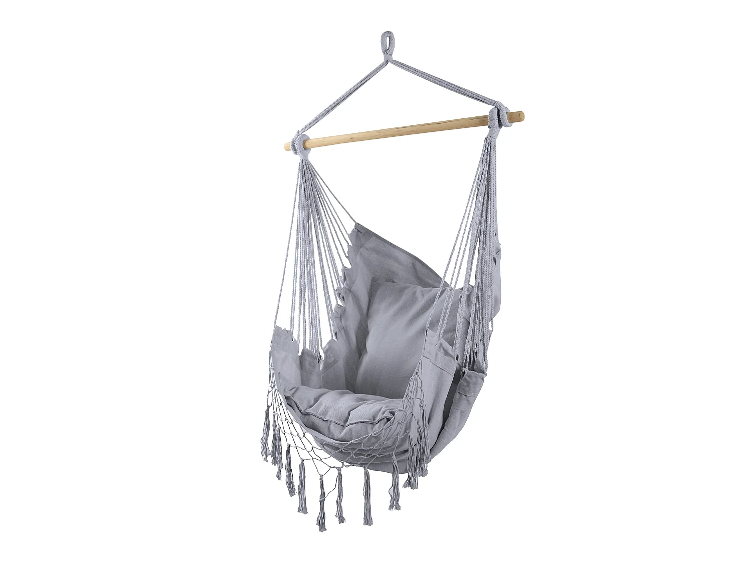 Fauteuil suspendu Hamac à bascule Gris pour Jardin avec Coussins