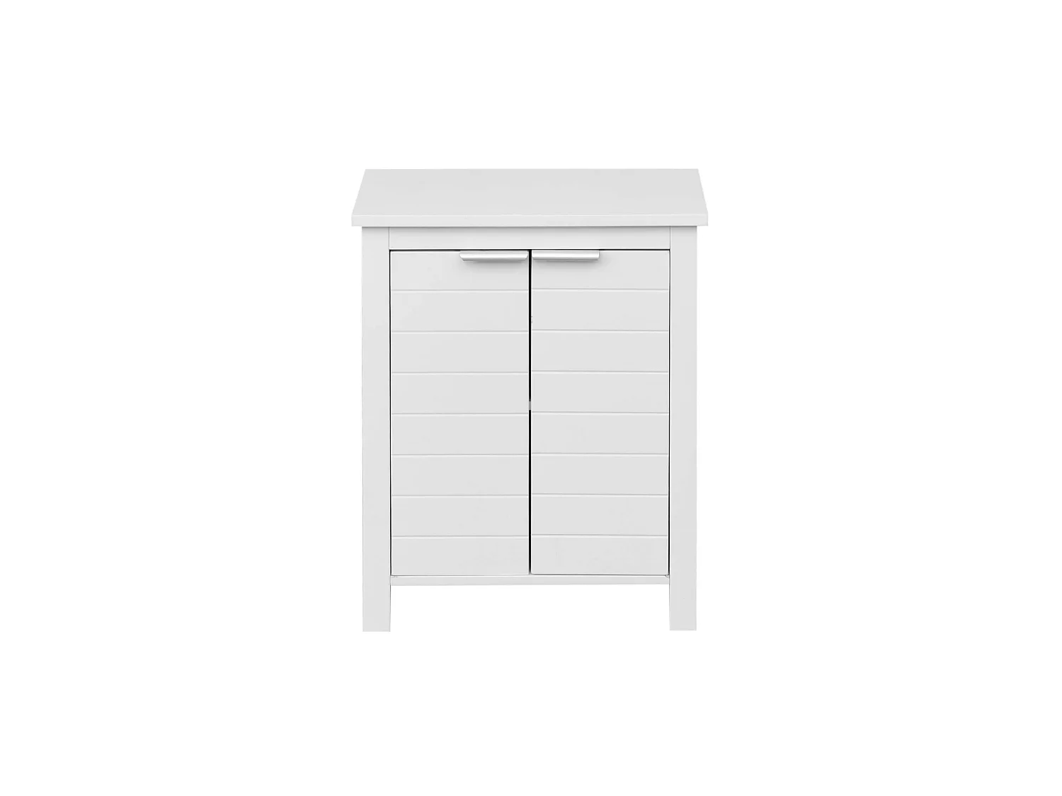 Armoire de salle de bains moderne 2 portes 2 étagères en bois blanc