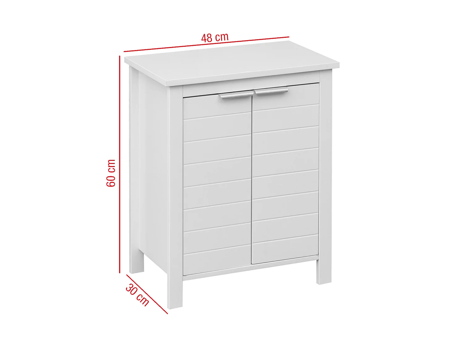 Armoire de salle de bains moderne 2 portes 2 étagères en bois blanc