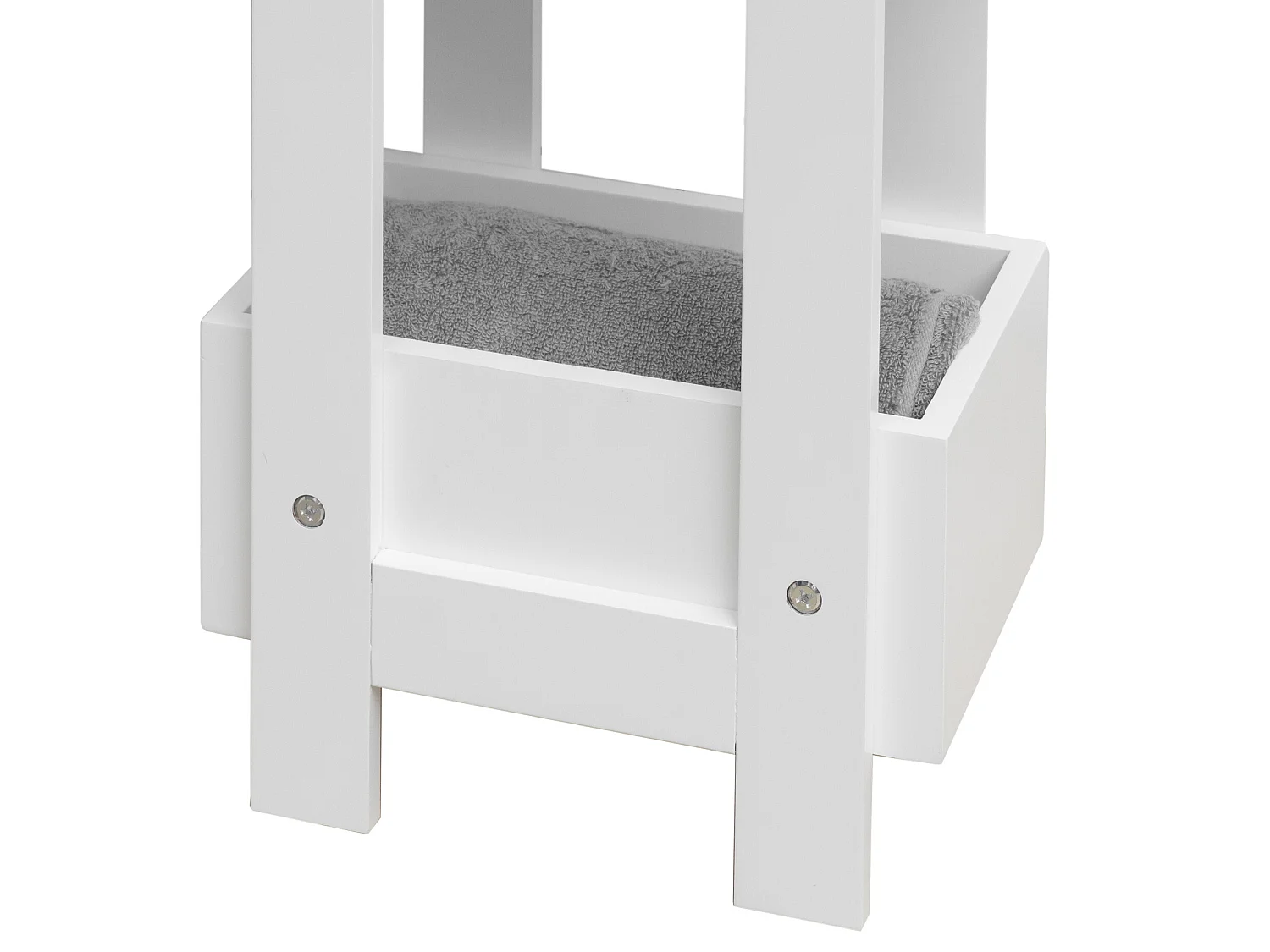 Porte-échelle de cuisine avec 3 Etagères en bois blanc Modernes