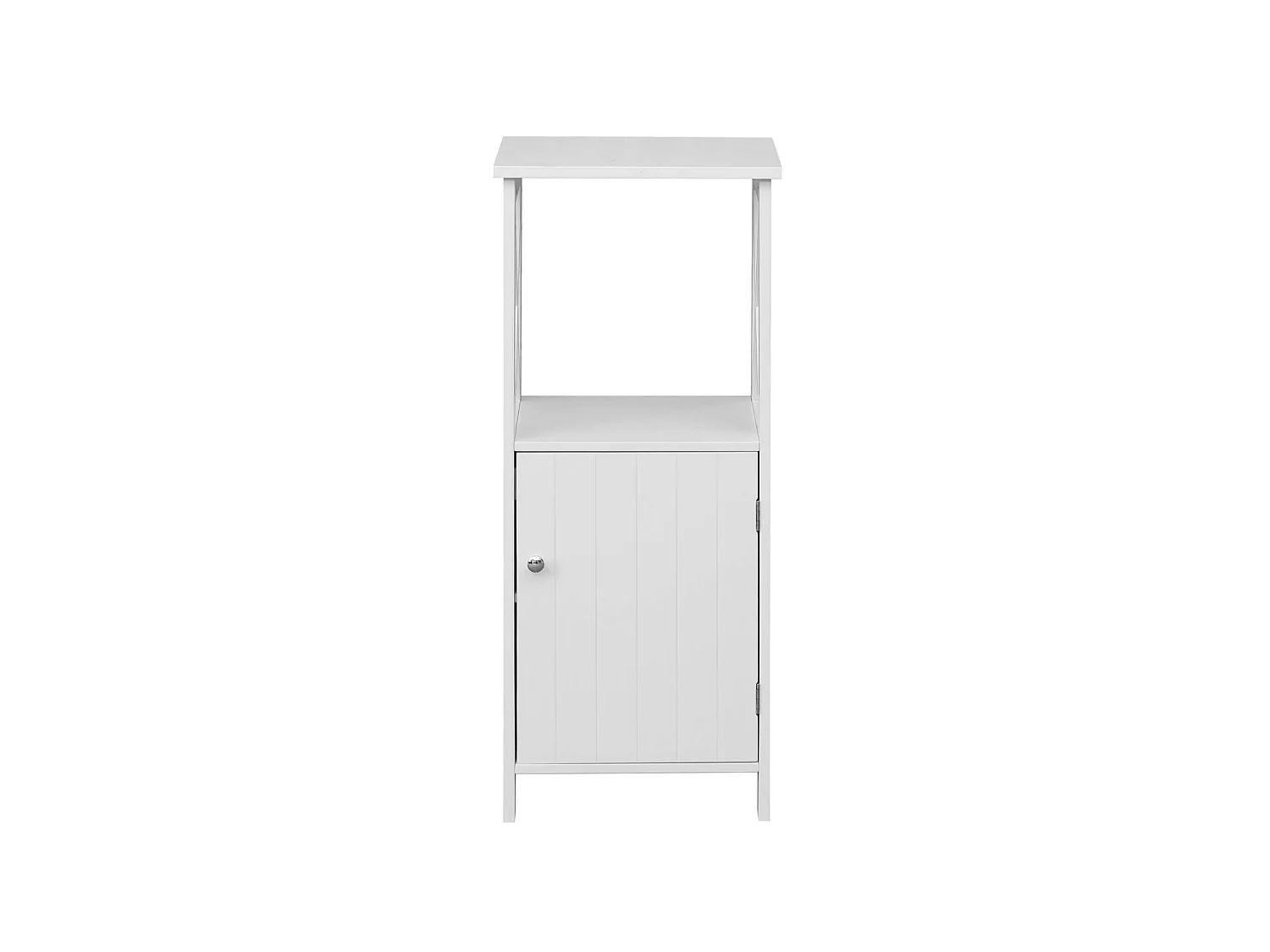 Meuble sur pied Meuble en bois blanc avec étagères pour salle de bains