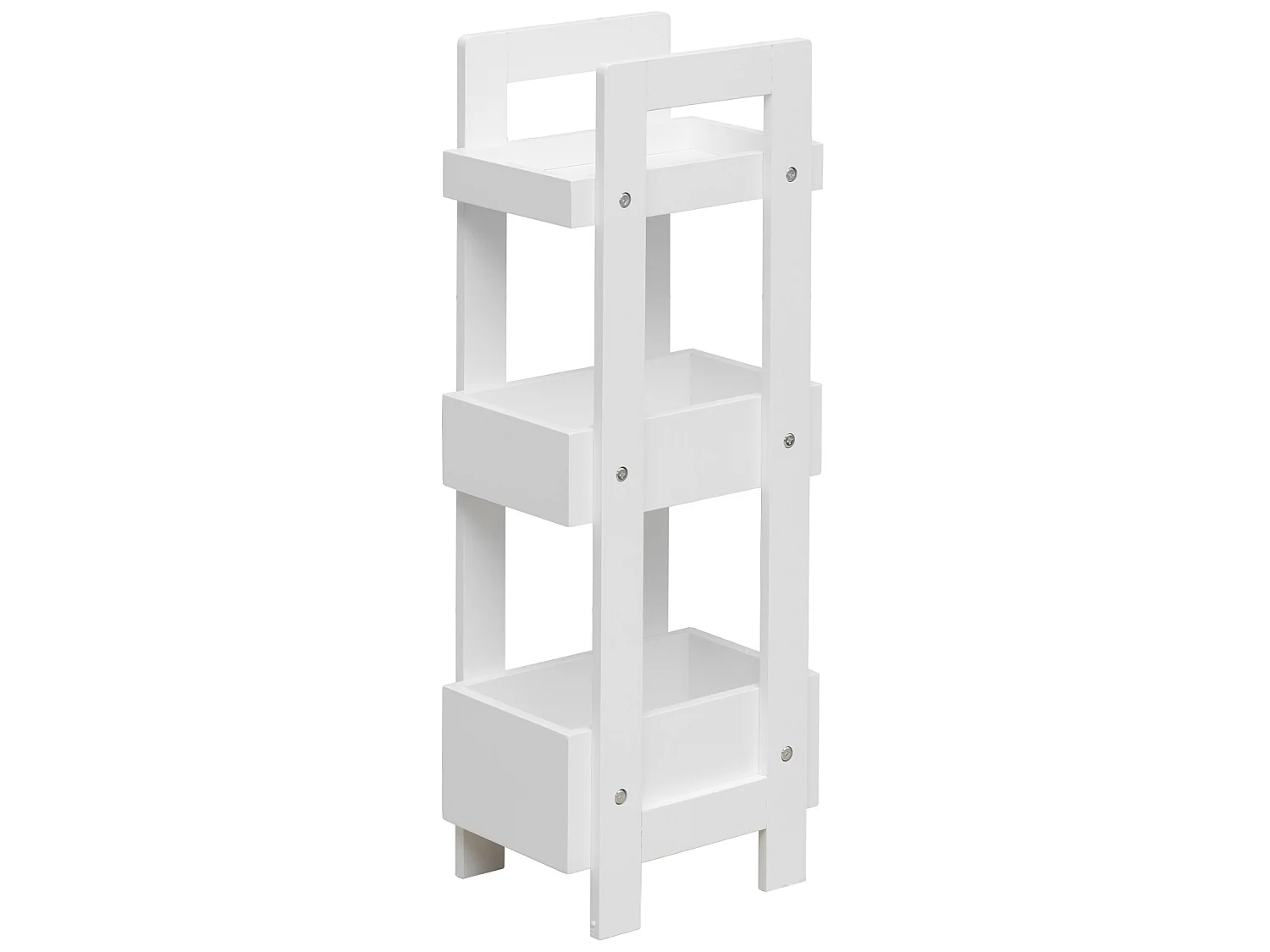 Meuble de salle de bain Etroite 3 Etagères en Bois Blanc