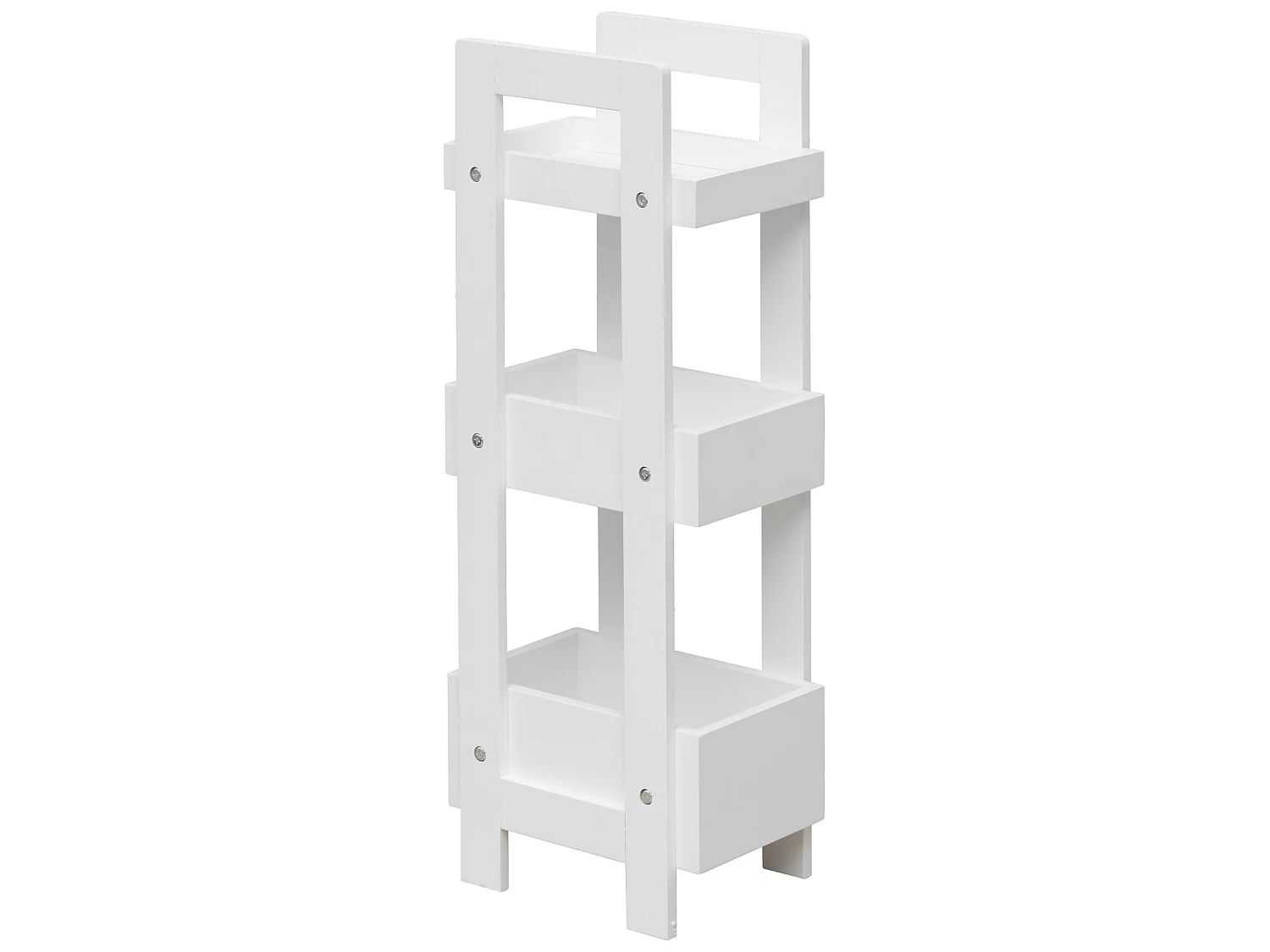 Meuble de salle de bain Etroite 3 Etagères en Bois Blanc