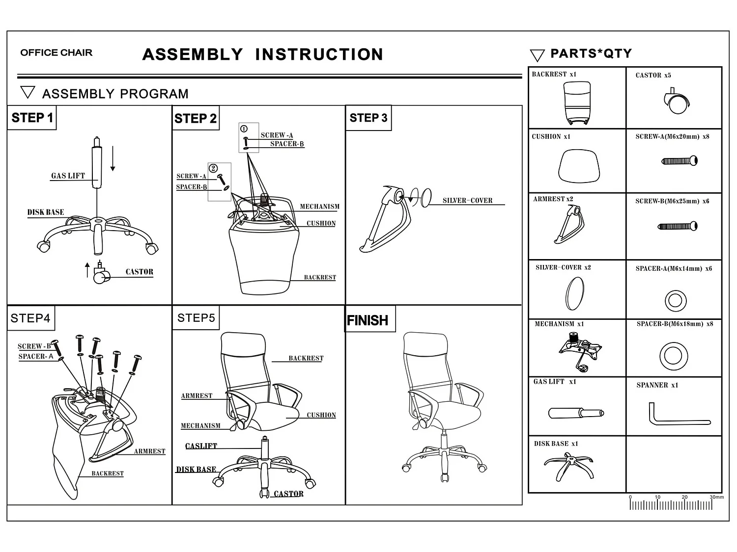 Sedia Ufficio Nera Blu Pu Tessuto A Maglie 113/123x57,5x58,5
