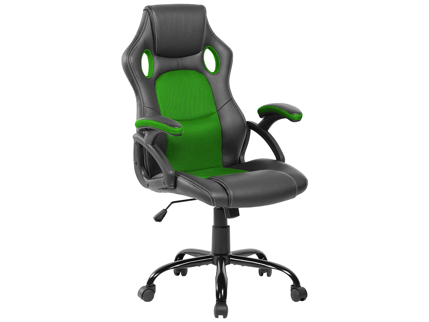 Chaise De Bureau Fauteuil Gamer Noir Vert Simili-cuir 120x66x63
