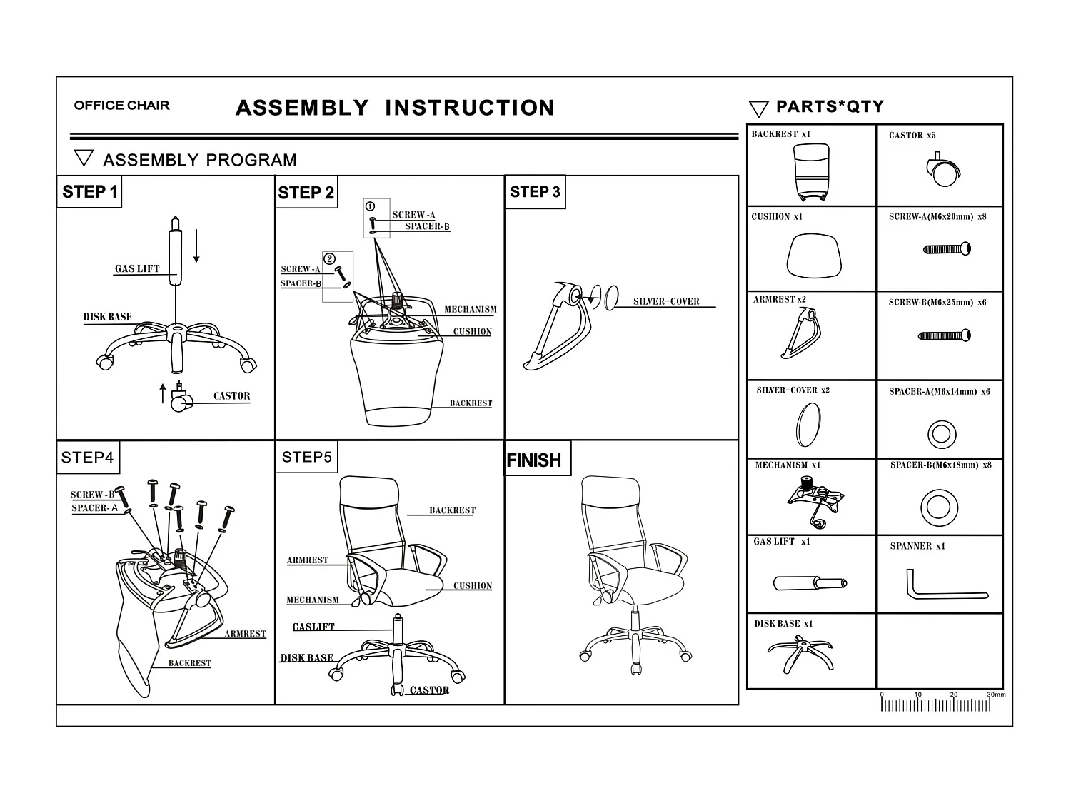 Poltrona Sedia Scrivania Rosso Nera Ruote 113/123x57,5x58,5