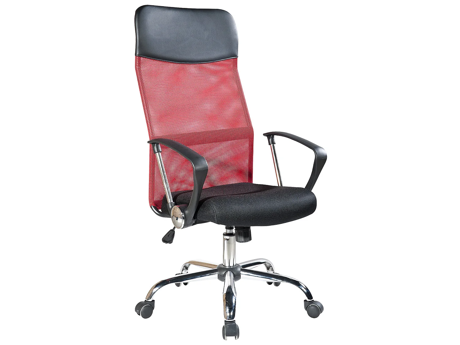 Rebecca Mobili Cadeira de Secretária de Poltrona Rodas Vermelhas Pretas 113/123x57,5x58,5