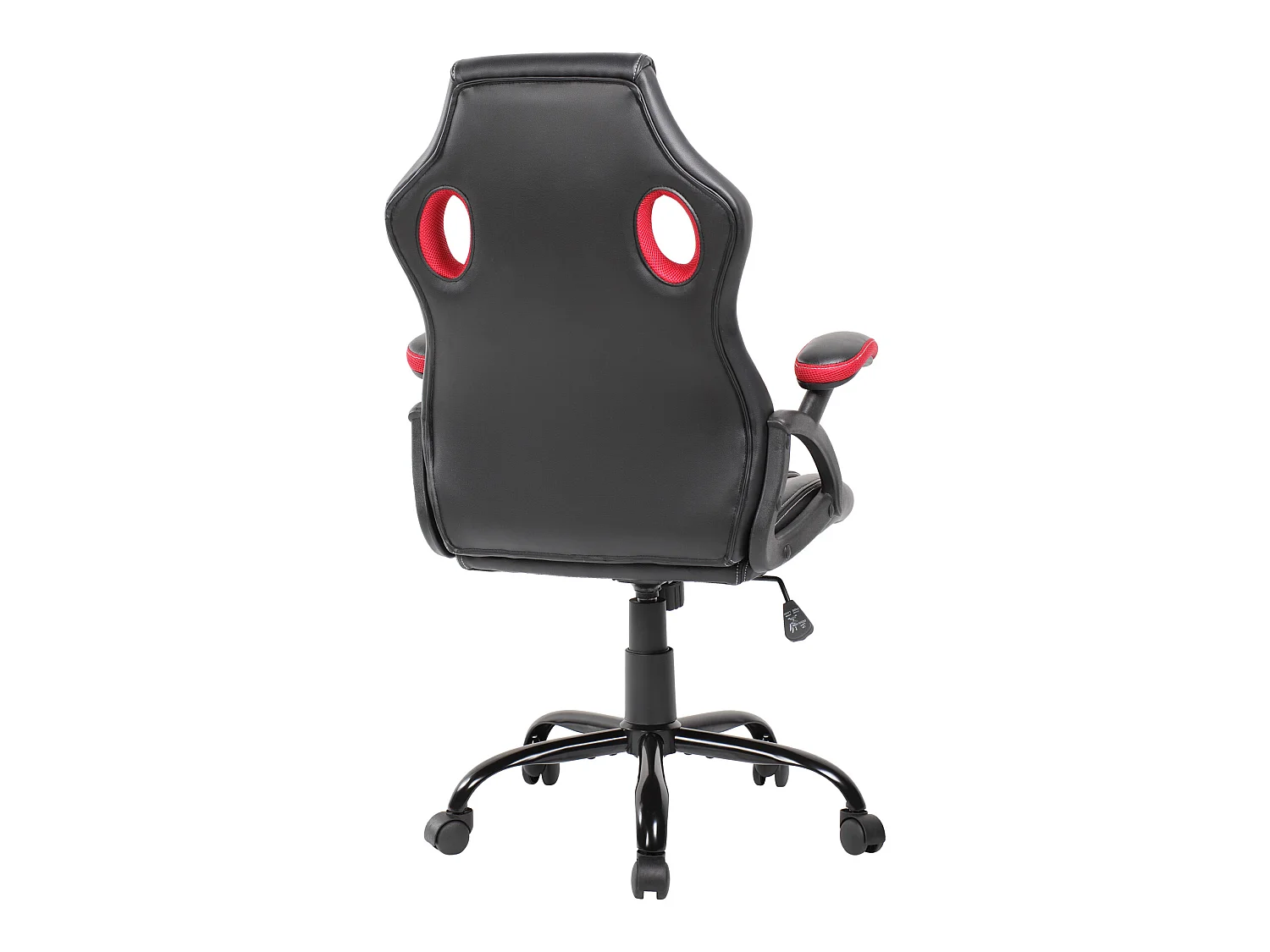 Sedia Ufficio Poltrona Nera Rossa Similpelle Nylon 120x66x63