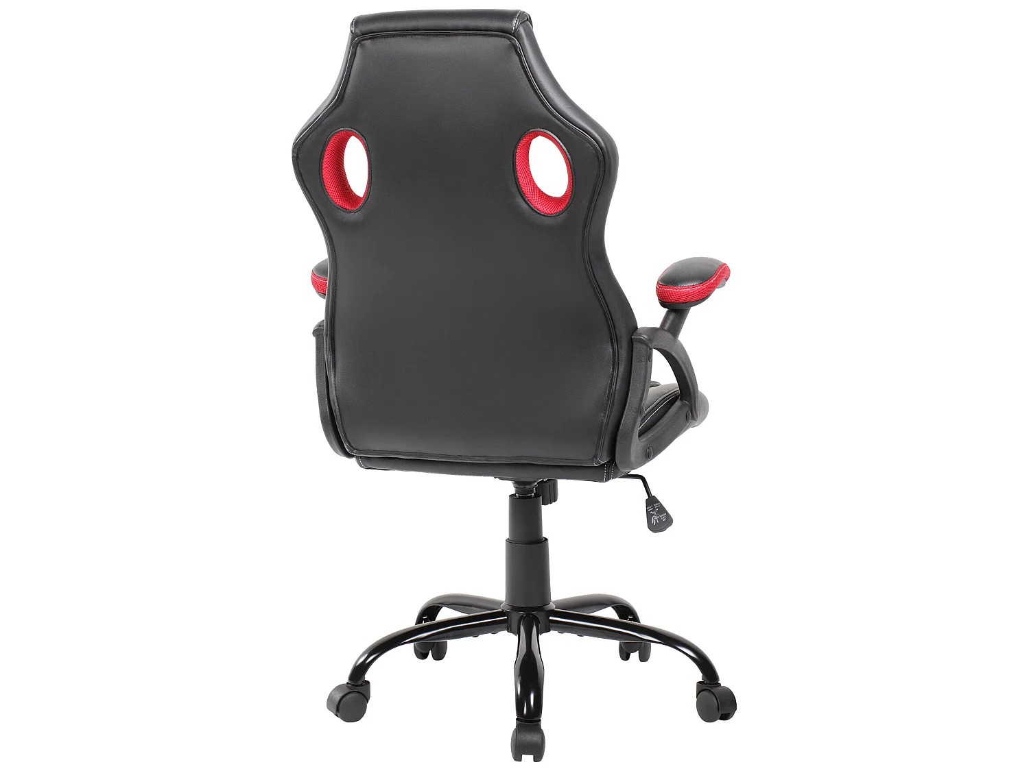 Silla Oficina Gamer Negra Roja Cuero Sintético Nylon 120x66x63