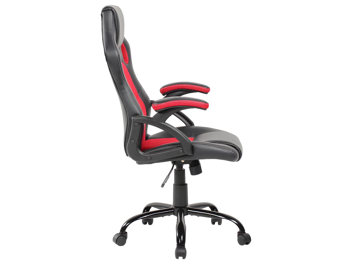 Silla Oficina Gamer Negra Roja Cuero Sintético Nylon 120x66x63