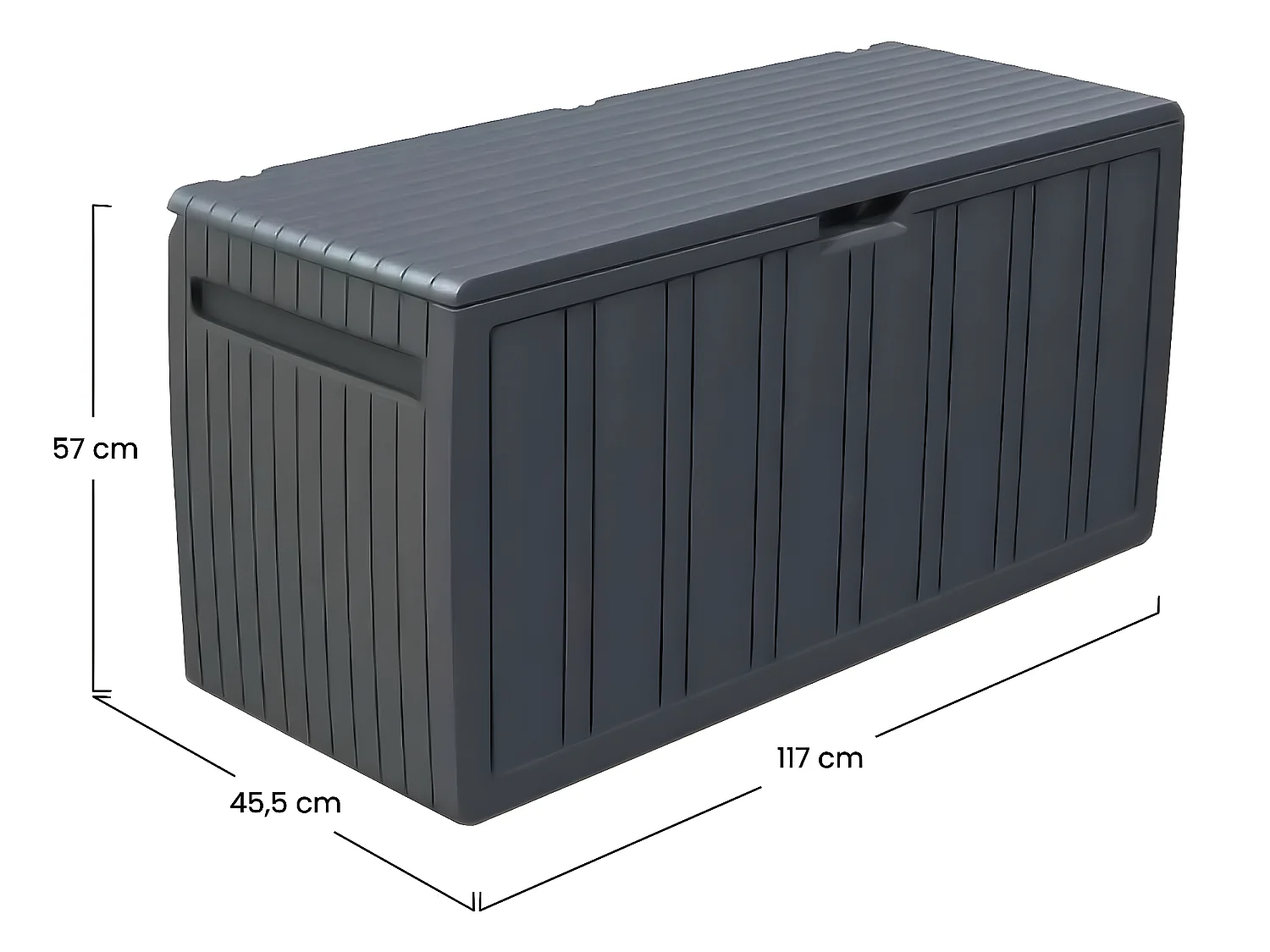 Bac de stockage extérieur 270 Litres Résine 117x45,5x57cm 7house