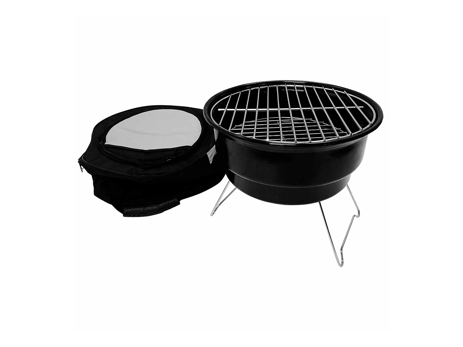 Barbacoa de Carbón con Bolsa Isotérmica Marjal Negro Ø26,5x22,5cm 7house