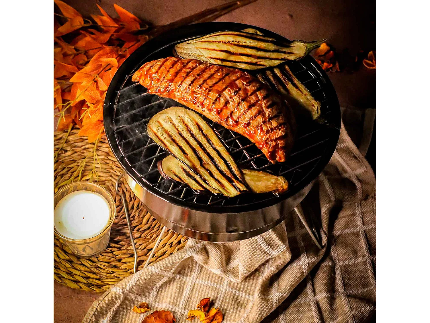 Barbacoa de Carbón con Bolsa Isotérmica Marjal Negro Ø26,5x22,5cm 7house