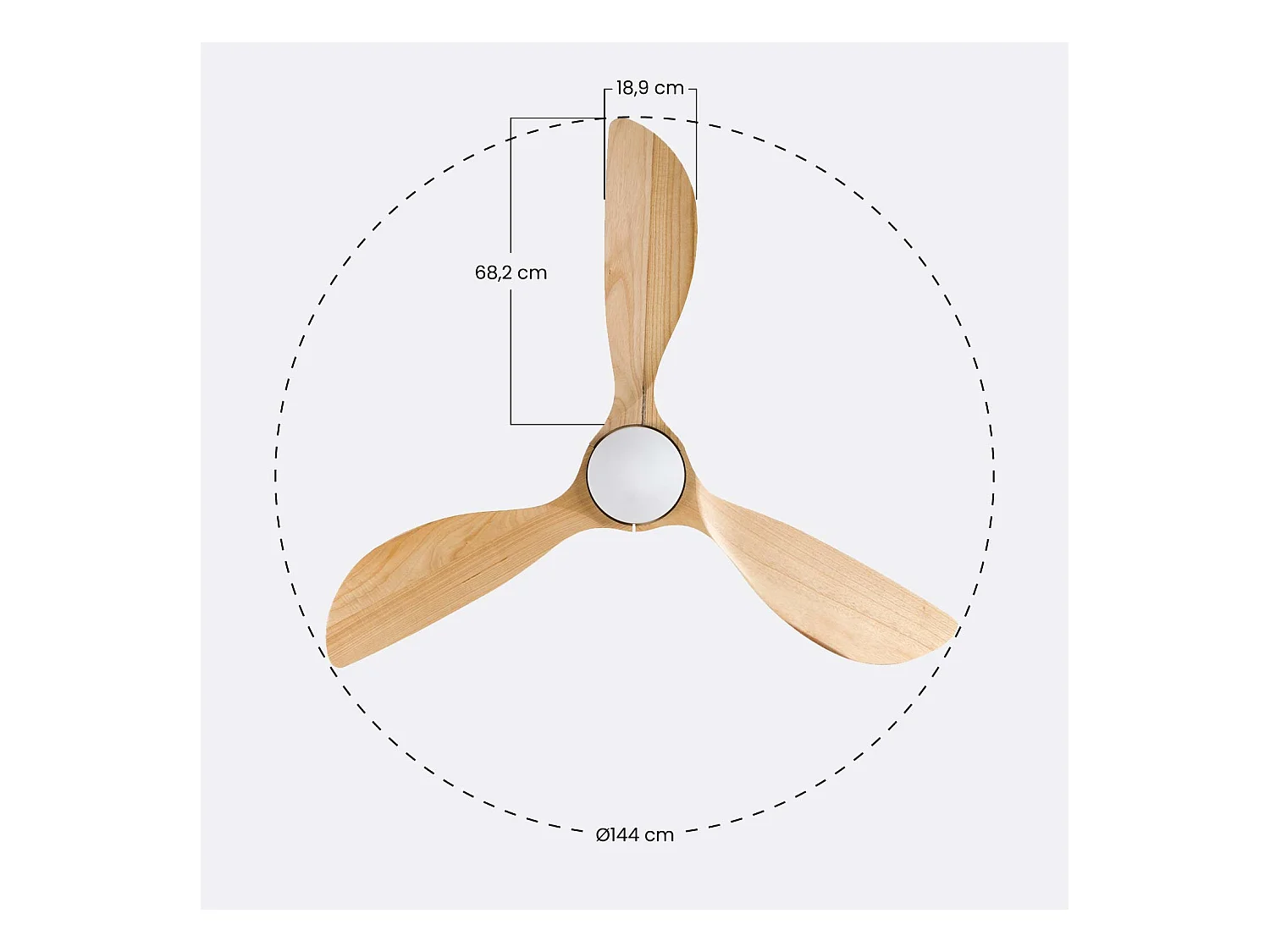 Ventilador de Techo con Luz 3 Aspas 56W 6 Velocidades Dakota Dayron