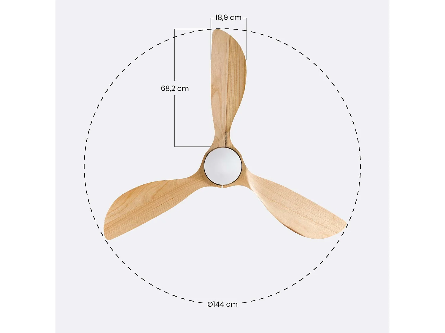 Ventilador de Techo con Luz 3 Aspas 56W 6 Velocidades Dakota Dayron