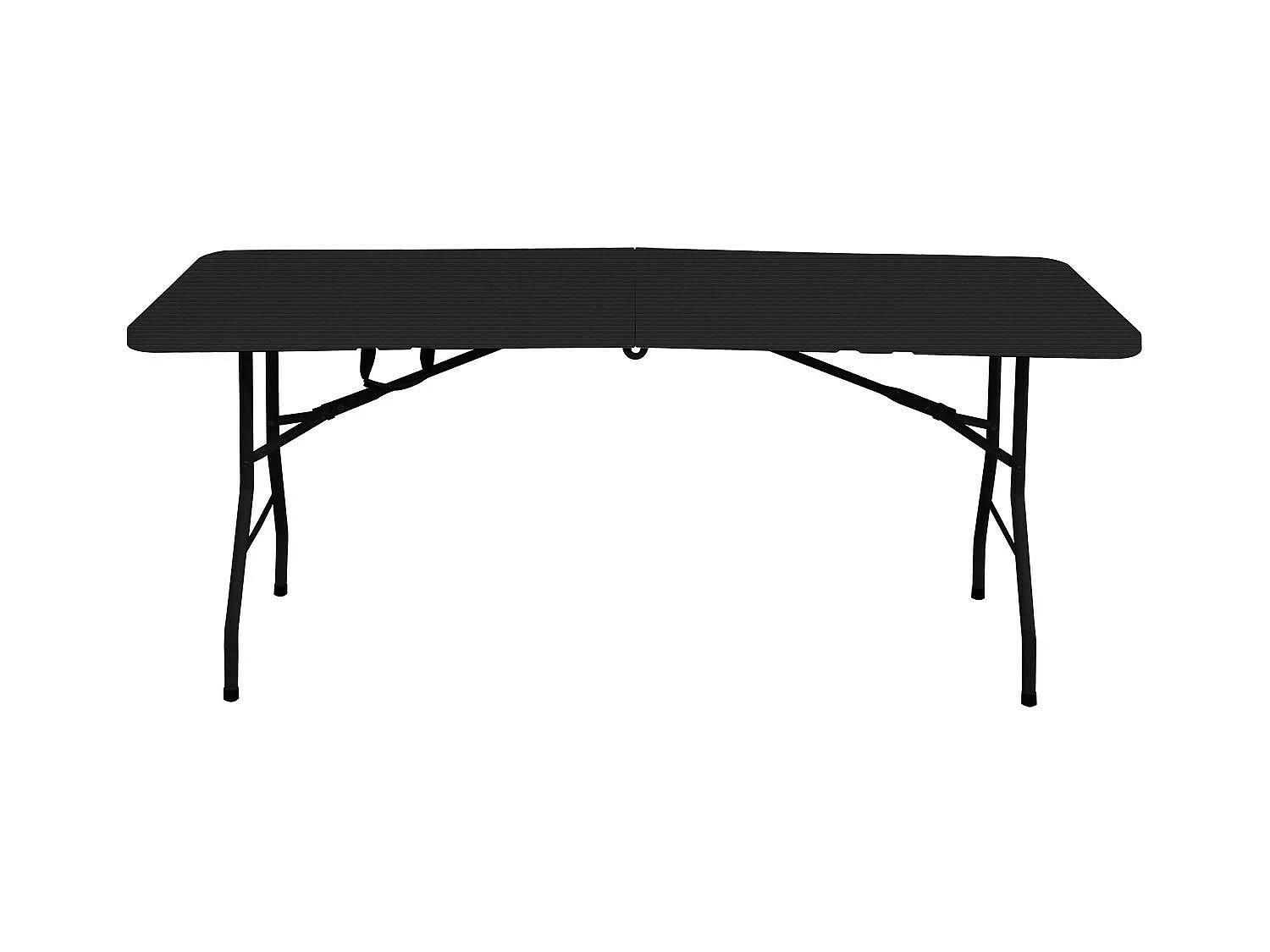 Lot de 2 tables pliantes rectangulaires effet bois 180x74x74cm 7house