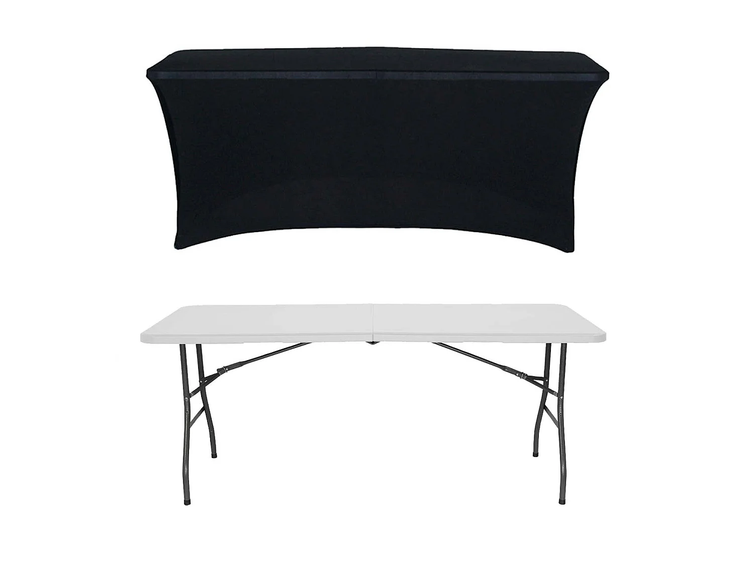 Table pliante 180cm Blanc + Housse Traiteur 7house