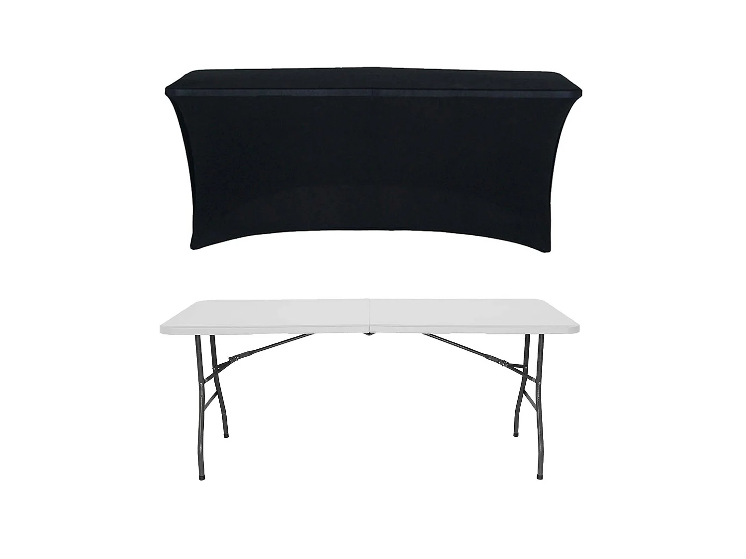 Table pliante 180cm Blanc + Housse Traiteur 7house