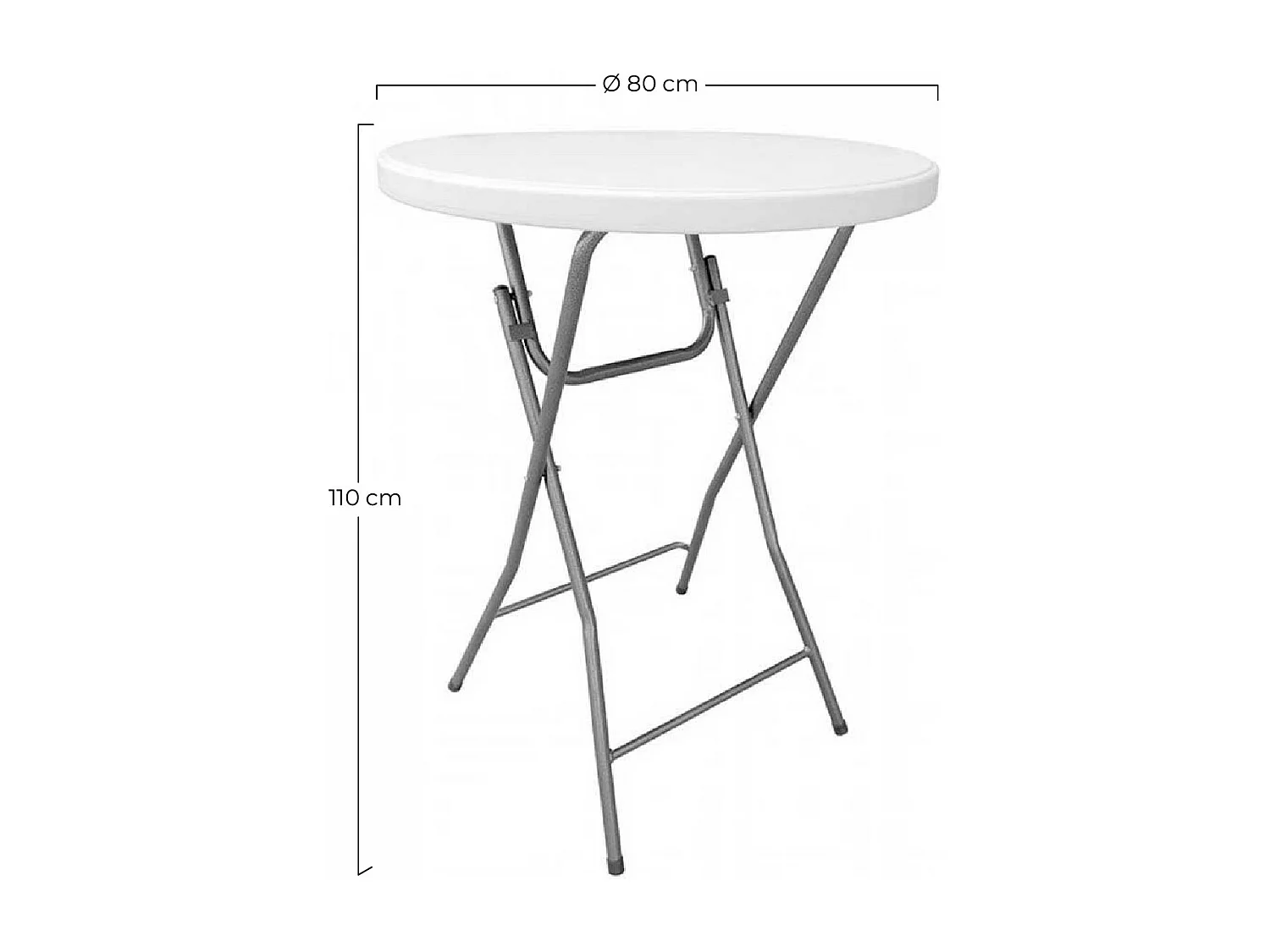 Mesa Plegable Redonda Alta de 80x110cm Catering 7house