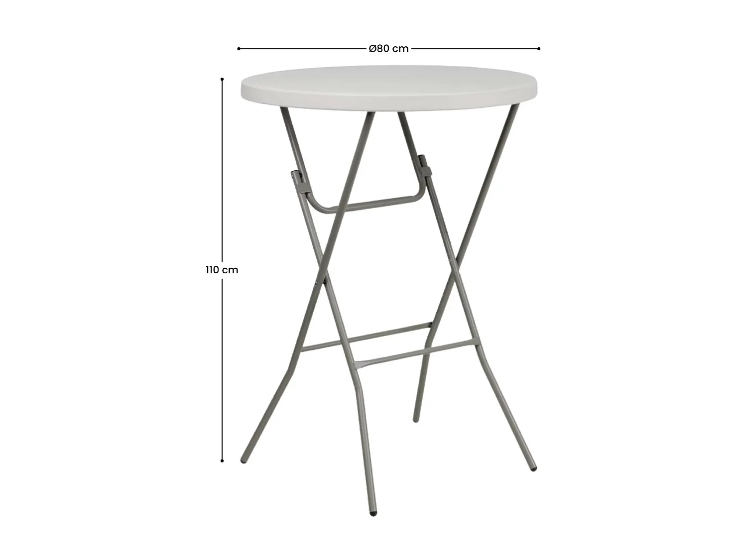 Mesa Plegable Redonda Alta de 80x110cm Catering 7house