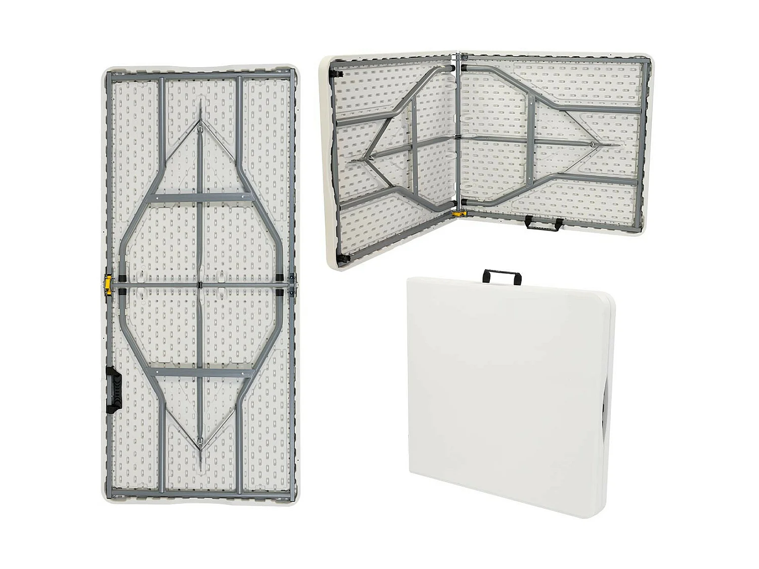 Pack 2 Mesas Plegables 150cm Rectangular Blanca Catering 7house