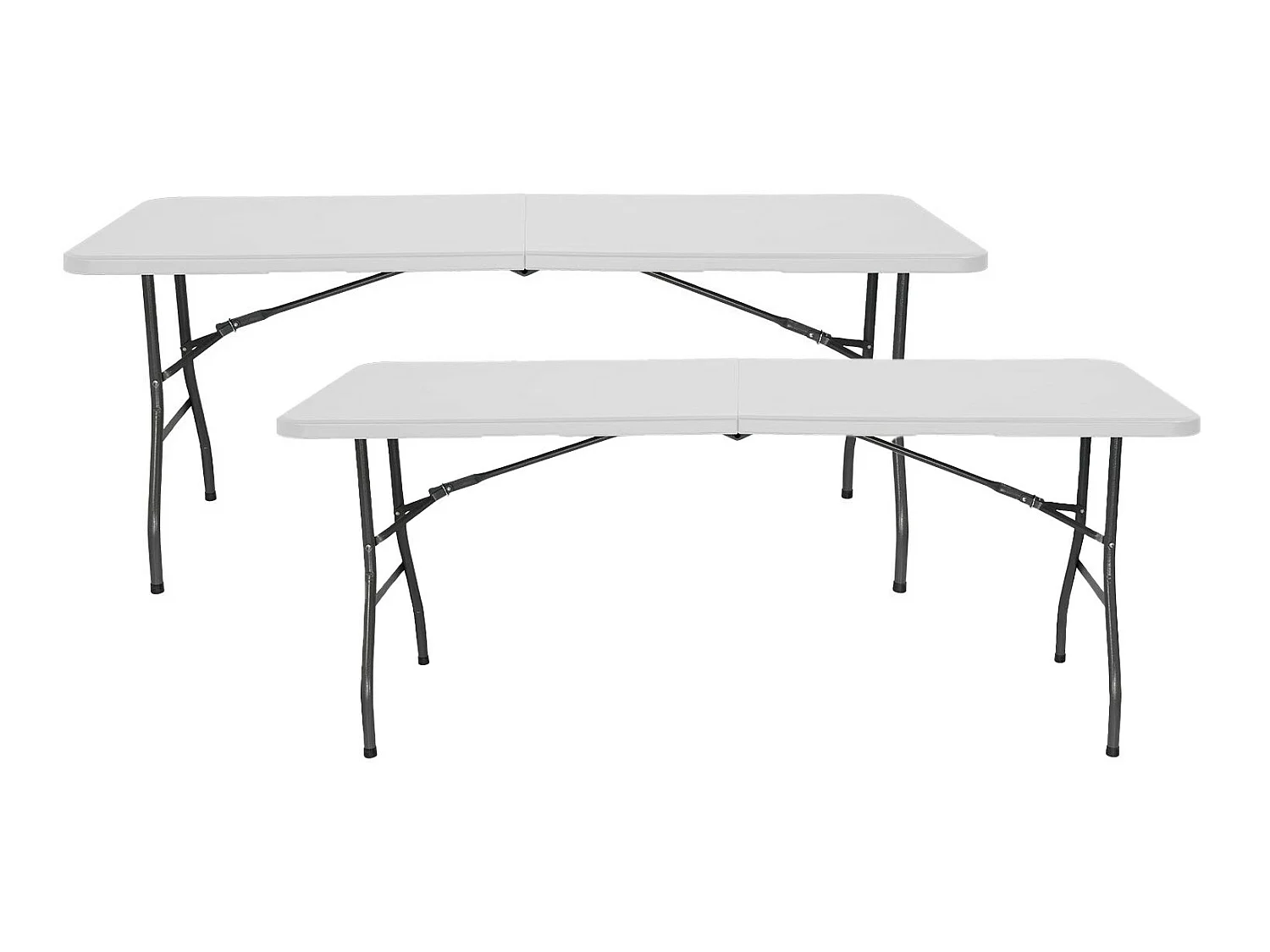 Pack 2 Tables pliantes 240cm Rectangulaire Blanc Traiteur 7house