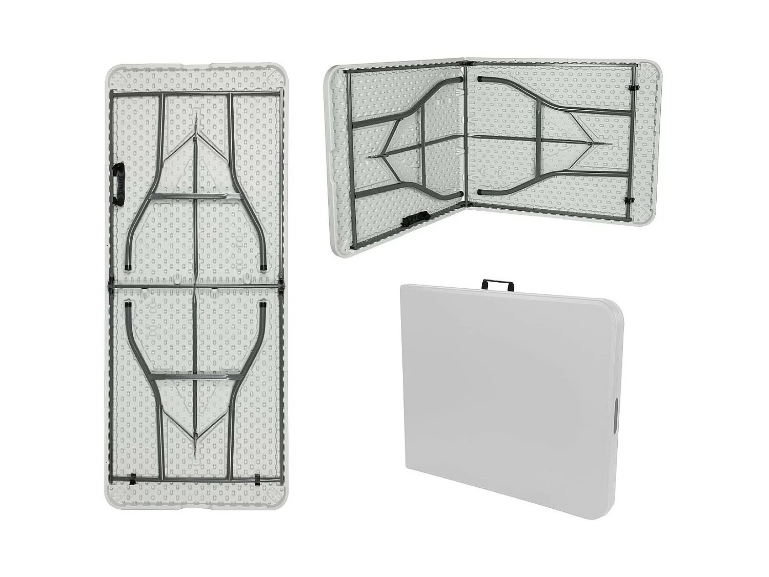 Pack 2 Tables pliantes 240cm Rectangulaire Blanc Traiteur 7house