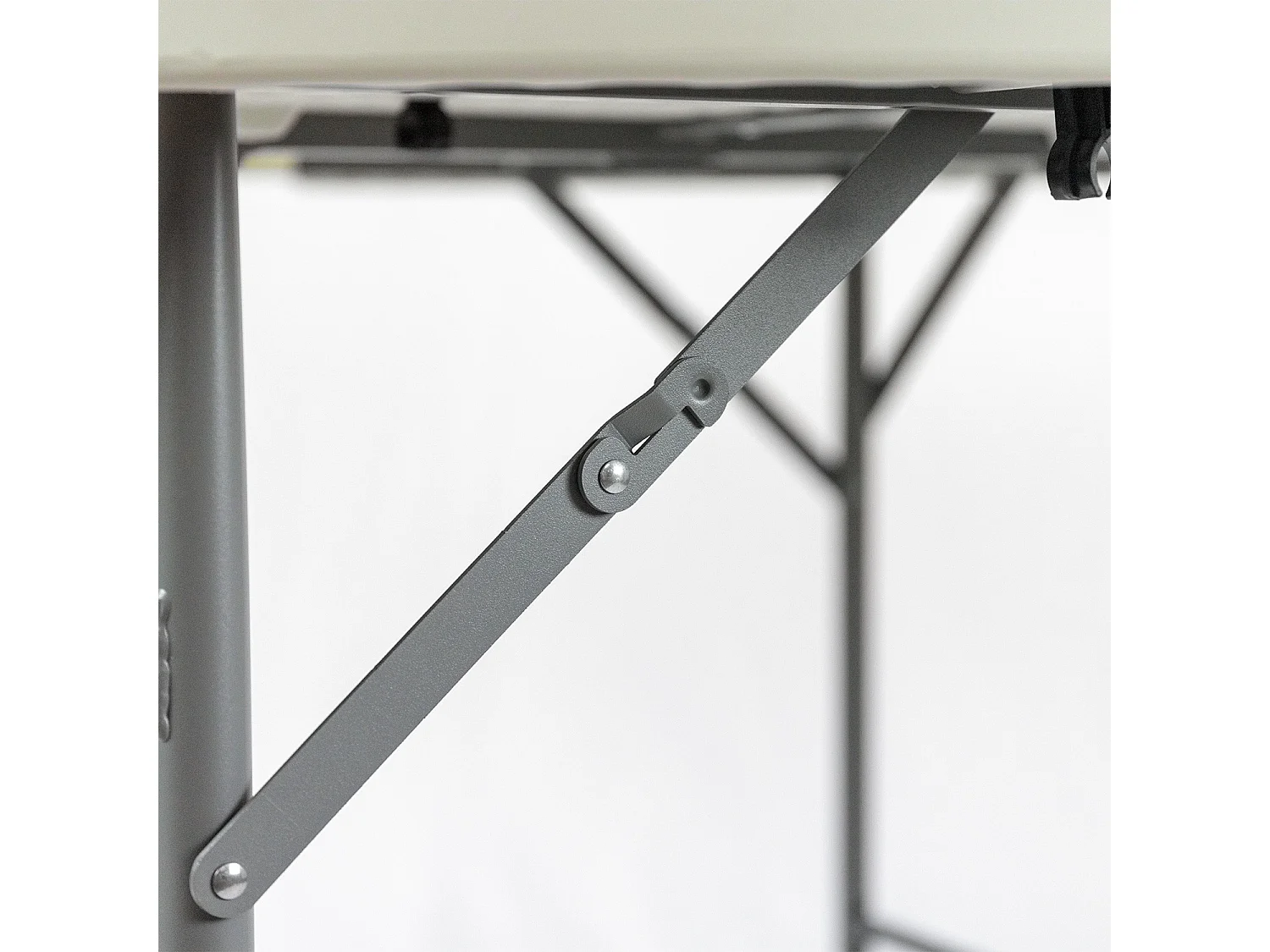 Mesa Plegable Redonda Efecto Granito Blanco Ø122x74cm 7house