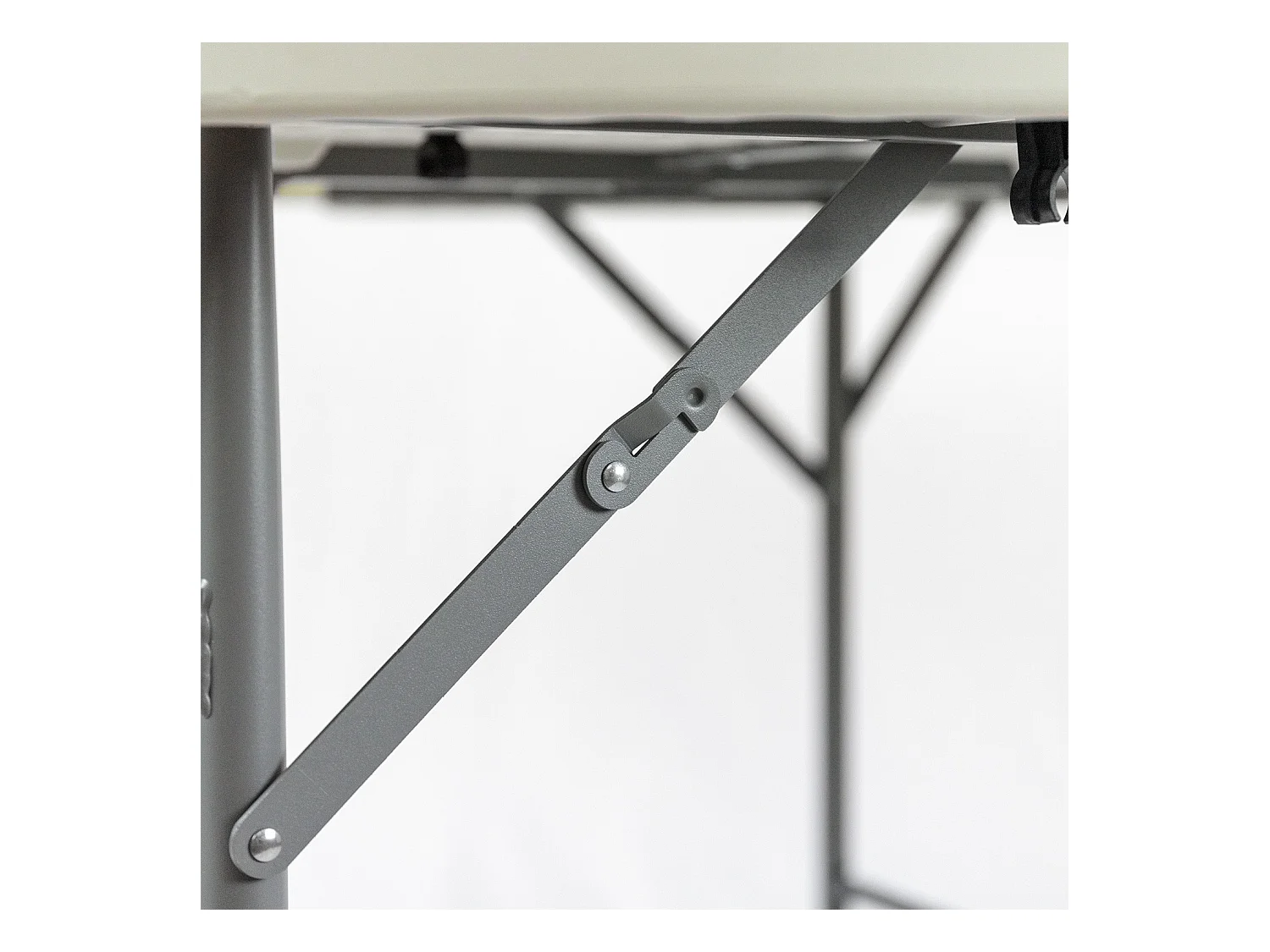 Mesa Plegable Redonda Efecto Granito Blanco Ø150x74cm 7house