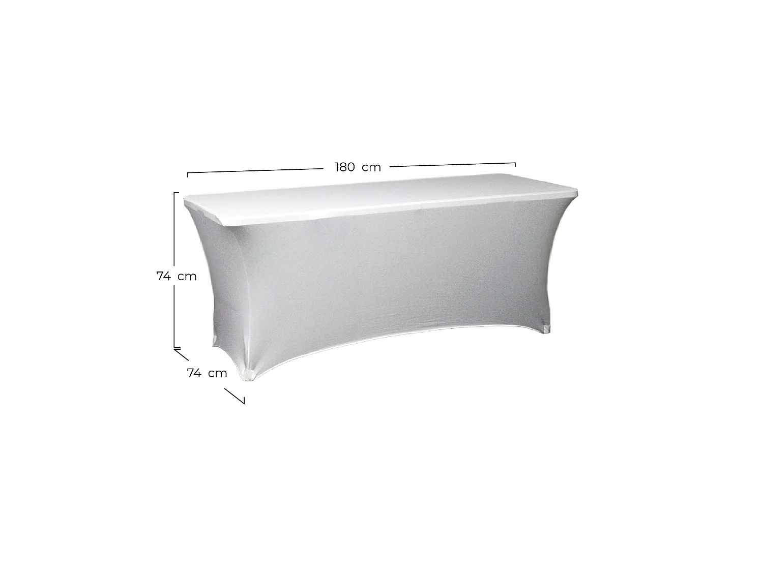 Table pliante 180cm Blanc + Housse Traiteur 7house