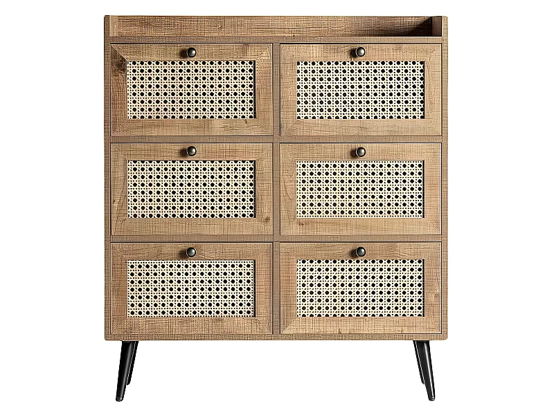 Cómoda Marron  Con 6 Cajones Modelo Montreal De