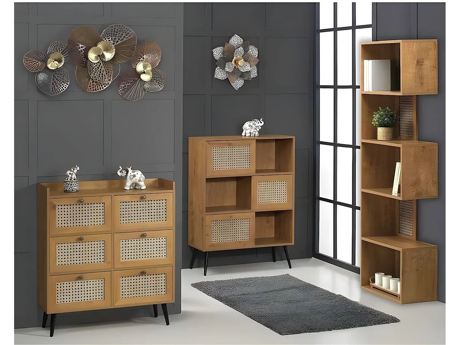 Cómoda Marron  Con 6 Cajones Modelo Montreal De