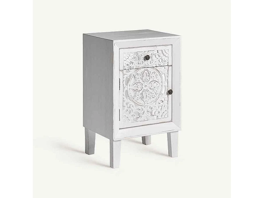 Table de chevet modèle MUMBAI blanc Burkina