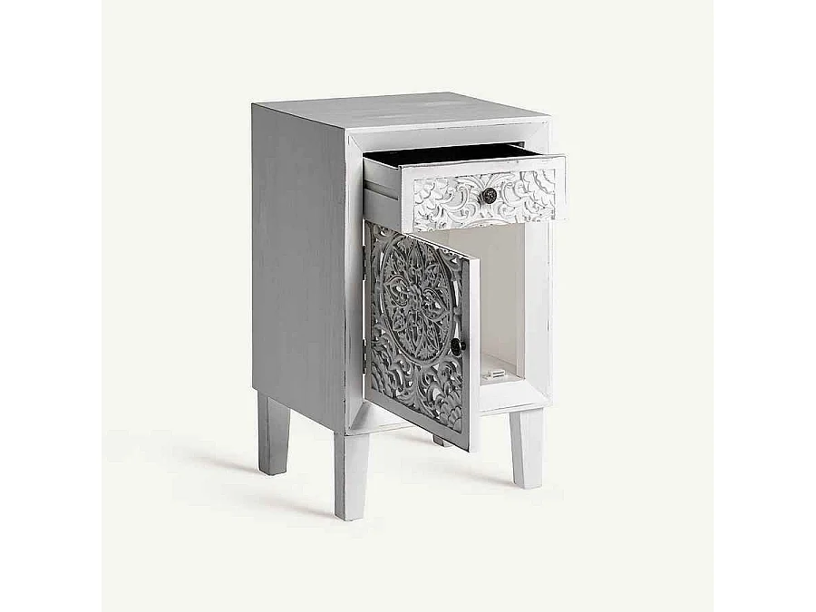 Table de chevet modèle MUMBAI blanc Burkina