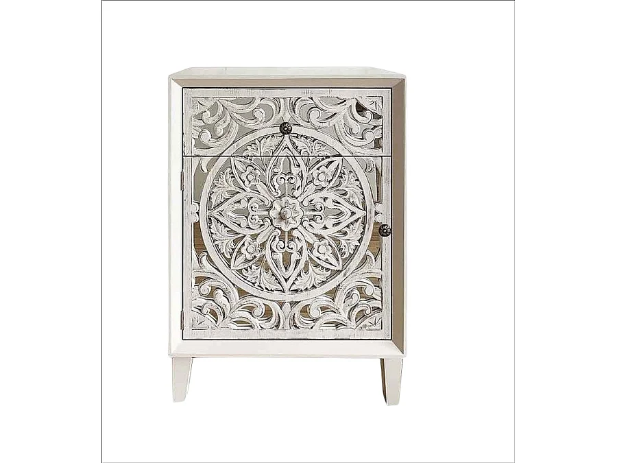 Table de chevet modèle MUMBAI blanc Burkina