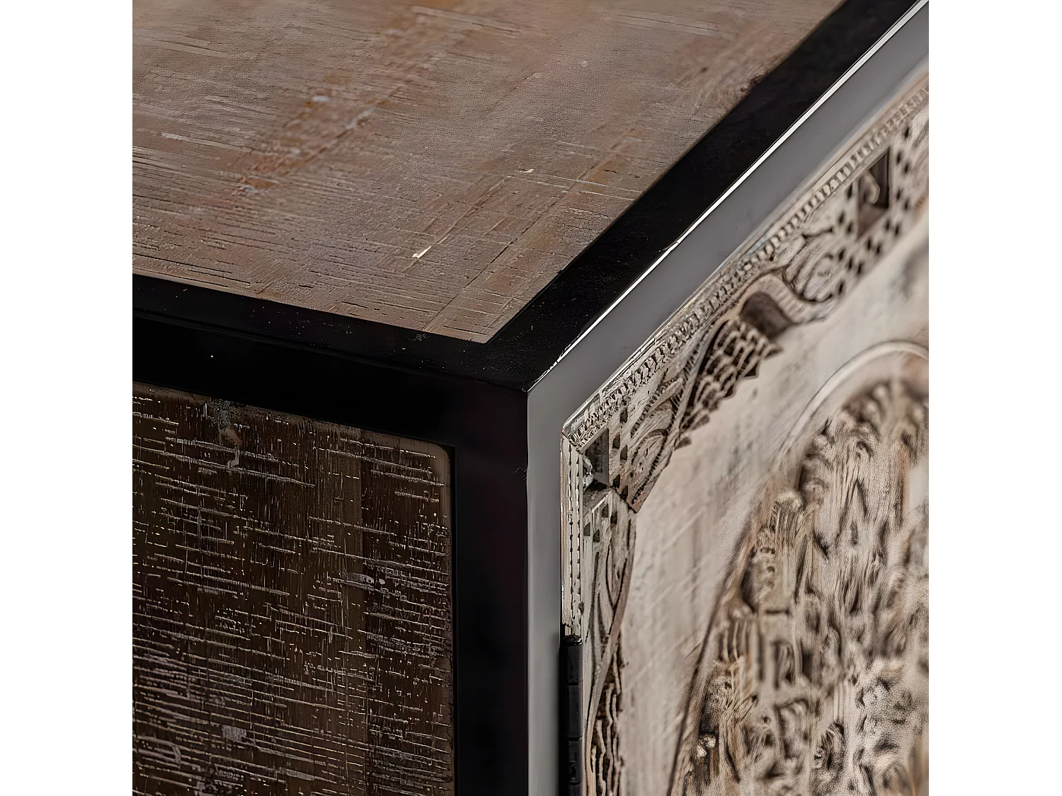 Modèle de meuble TV JAIPUR modèle ethnique finition marron BURKINA