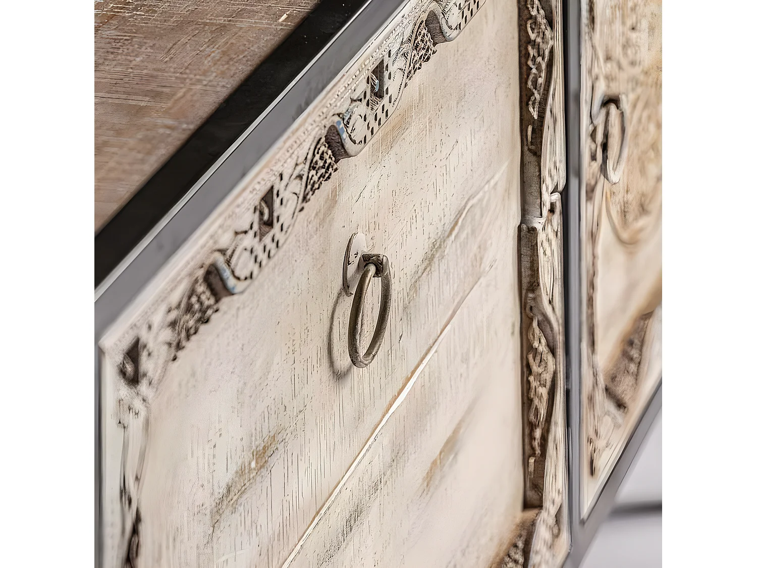 Modèle de meuble TV JAIPUR modèle ethnique finition marron BURKINA