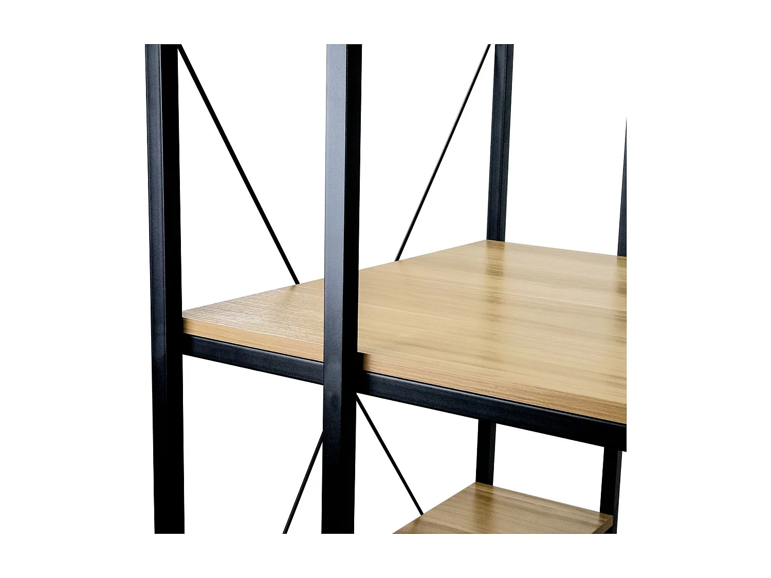 Bureau en métal avec 3 étagères en bois Ozra 120x160x70cm 7house