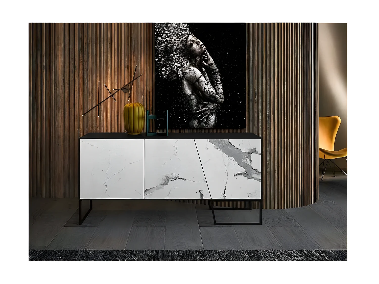 Mueble aparador con frontal marmolado KERALA de Schuller