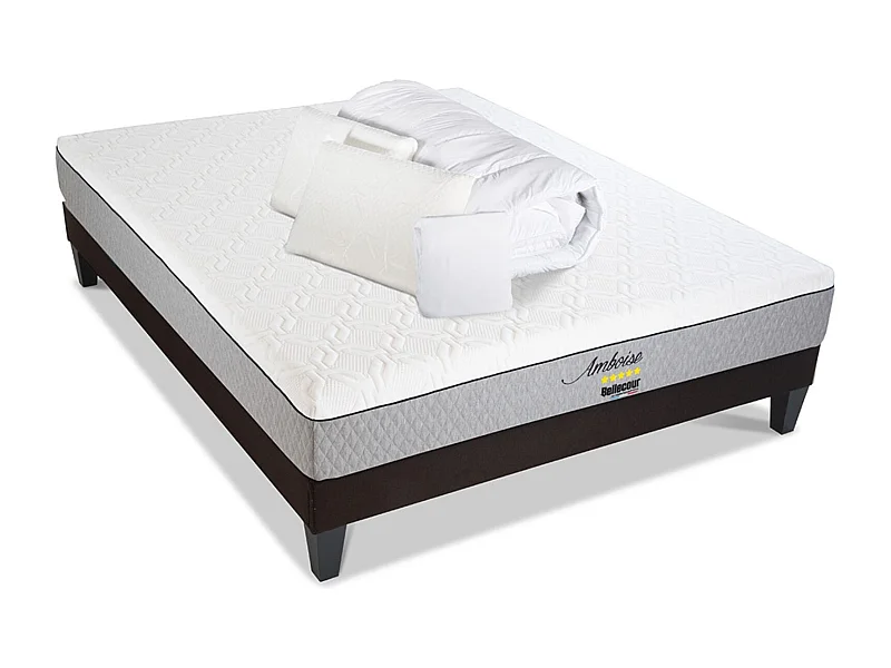 AMBOISE - Matelas mémoire de forme + sommier bois - ferme