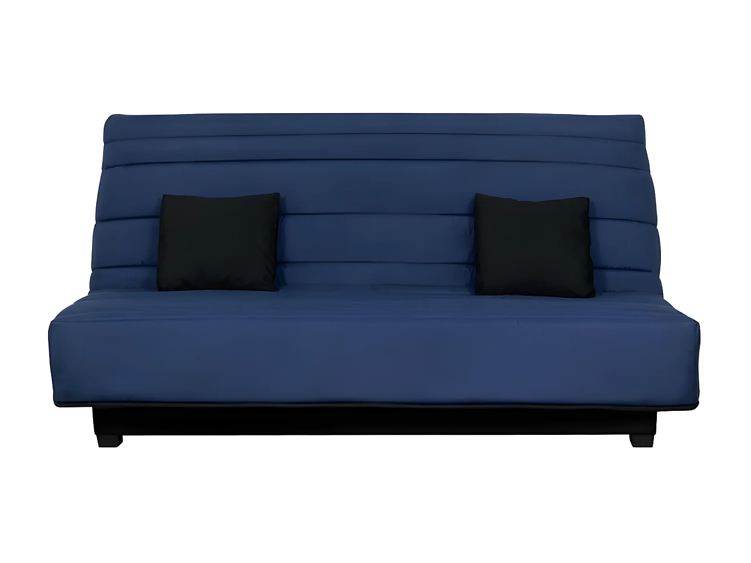 Banquette Clic clac Dunlopillo- Tissu Marine + 2 coussins Noir - L 194 x P 98 x H 102 cm - ALEX