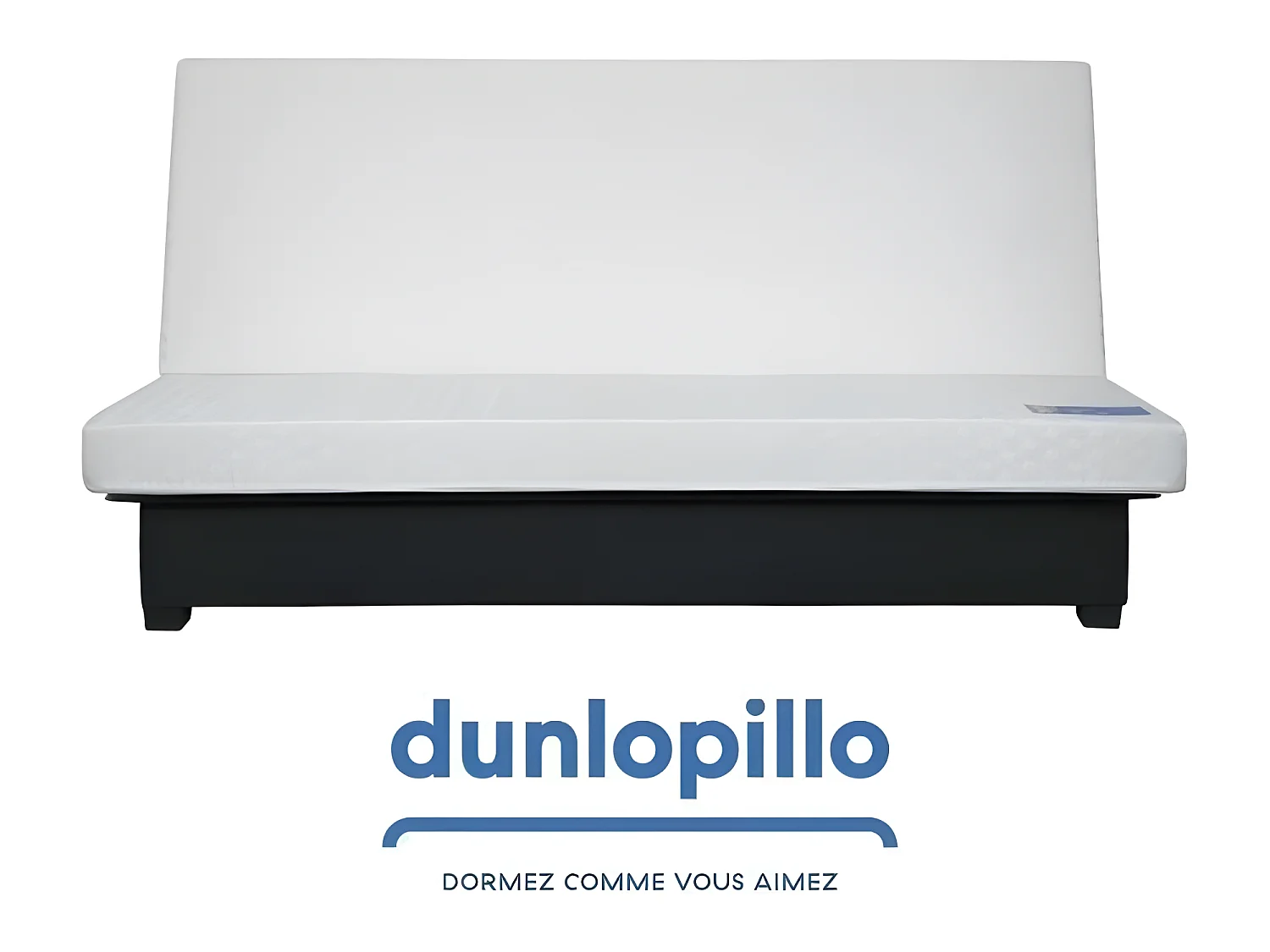 Banquette Clic clac Dunlopillo- Tissu Marine + 2 coussins Noir - L 194 x P 98 x H 102 cm - ALEX