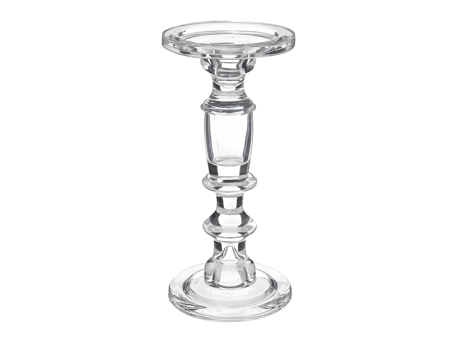 Bougeoir Chandelier en Verre H 24.5 cm