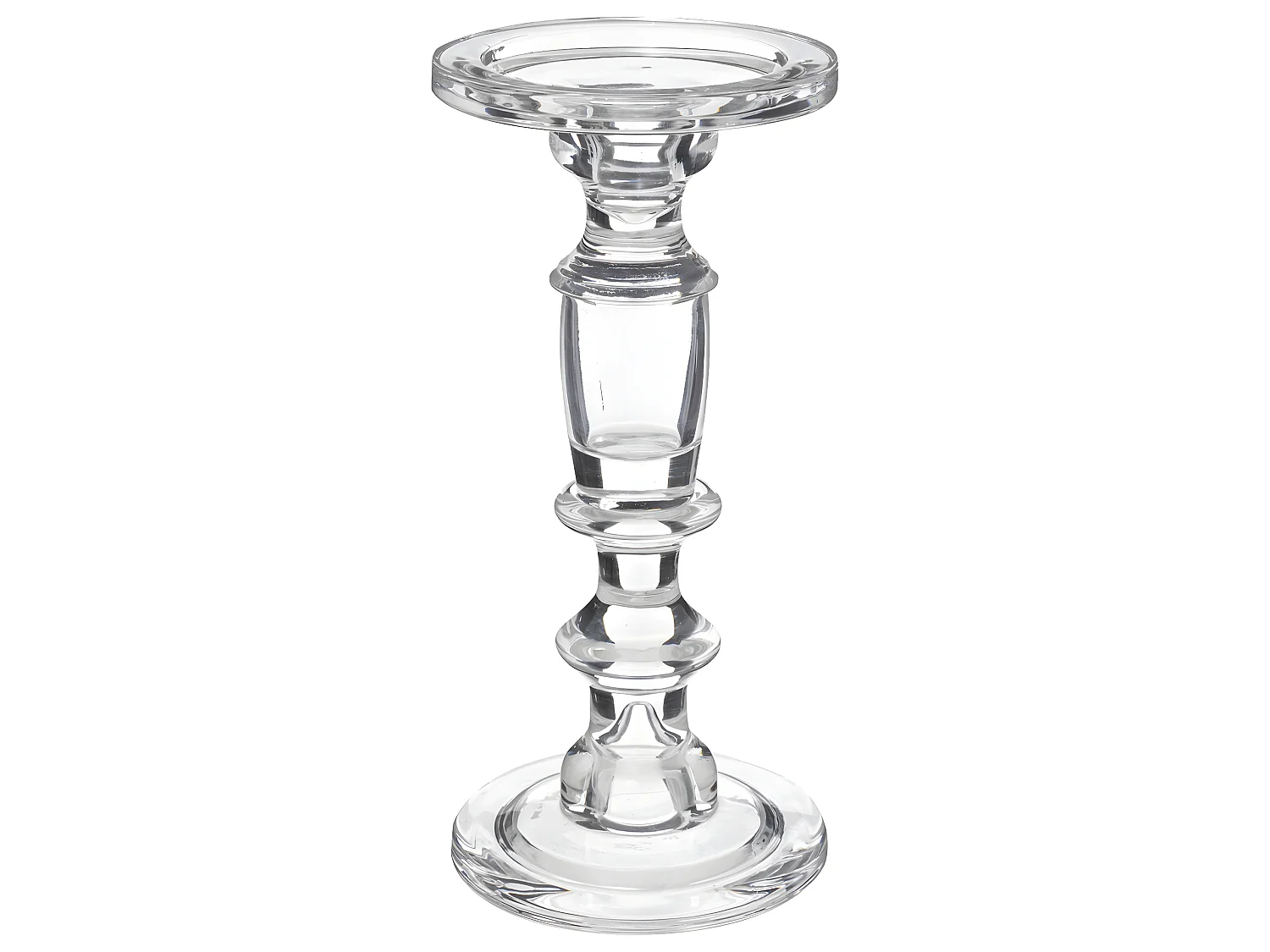 Bougeoir Chandelier en Verre H 24.5 cm