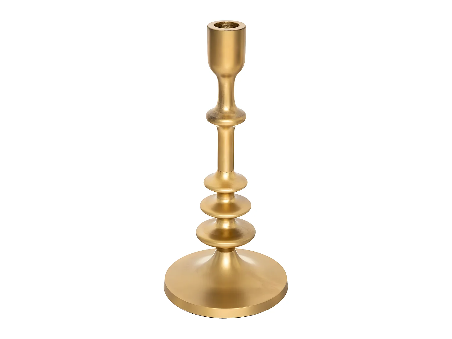 Bougeoir Chandelier en Métal Doré H 25.5 cm