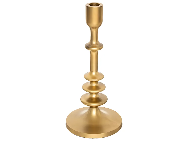 Bougeoir Chandelier en Métal Doré H 25.5 cm