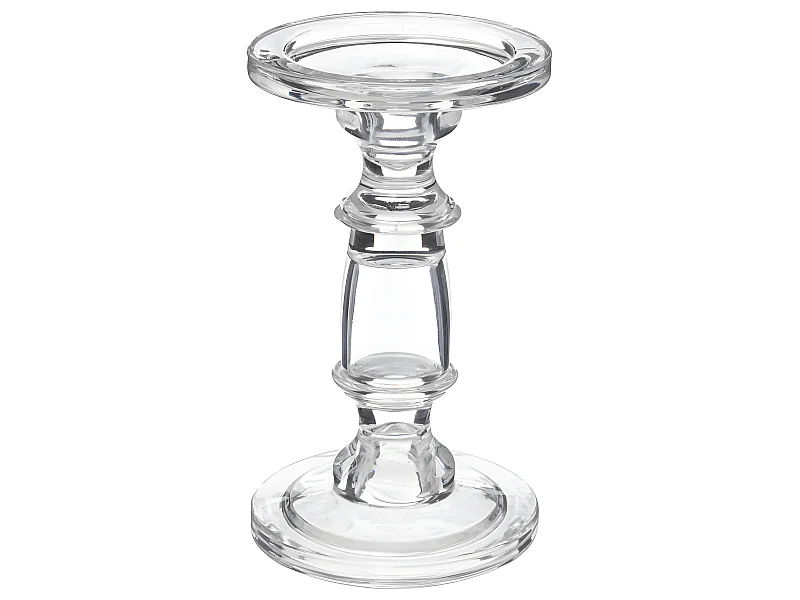 Bougeoir Chandelier en Verre H 19 cm