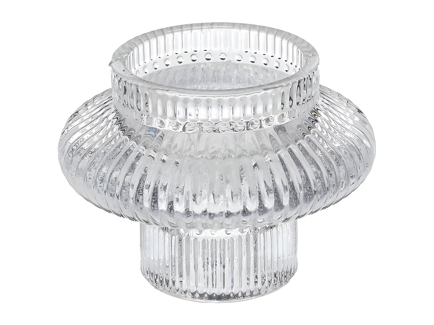 Lot de 3 Bougeoirs Chandeliers en Verre