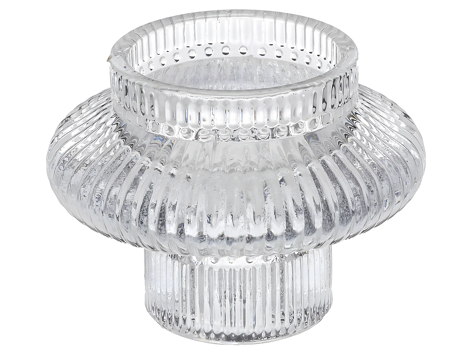 Lot de 3 Bougeoirs Chandeliers en Verre